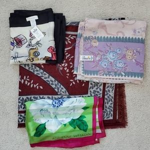 Four gorgeous vintage square scarves, two NWT